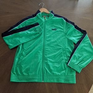 Puma men's Small green track jacket